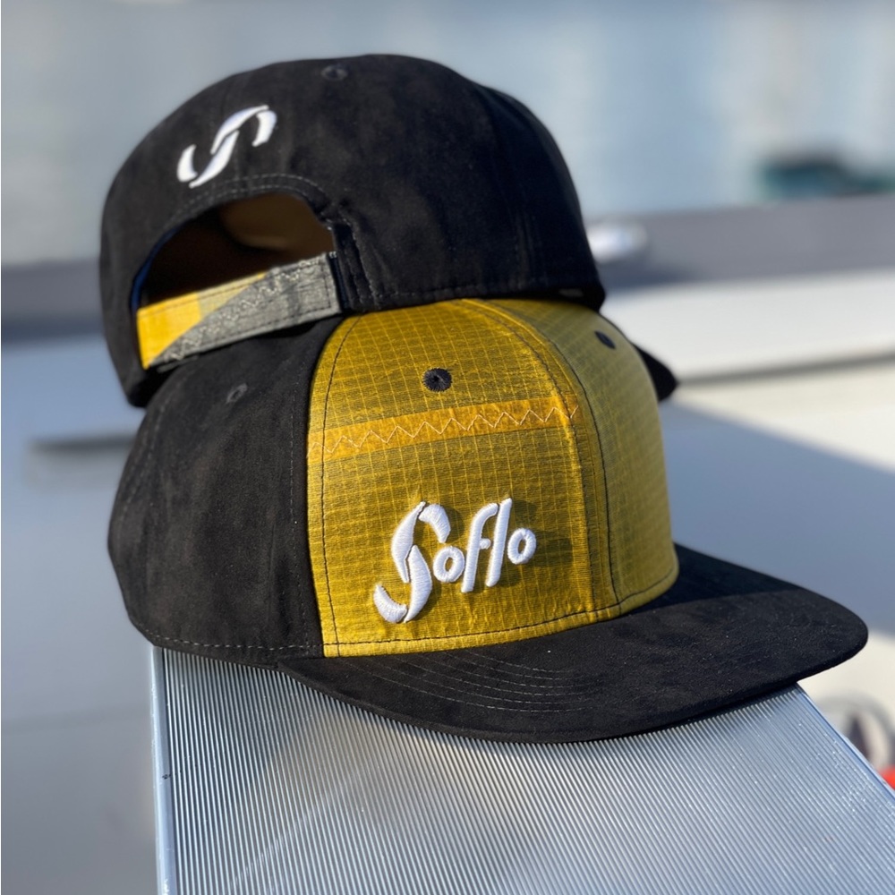 Soflo Riders Flat Visor suede Hat repurposed kite
